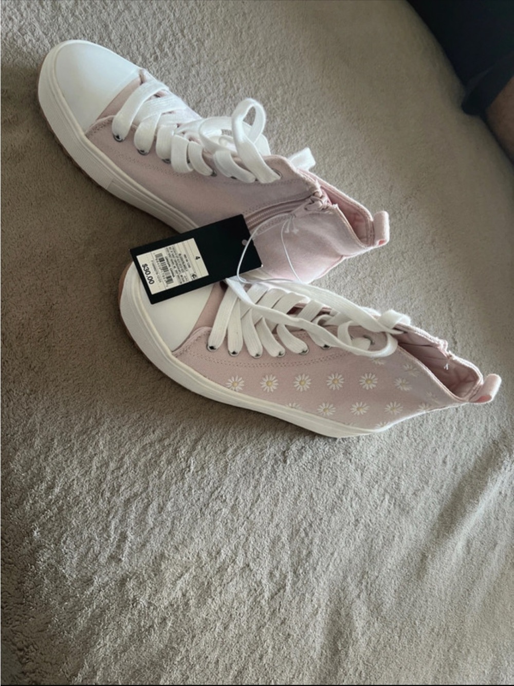art class Pink High-Top Daisy Canvas Sneakers